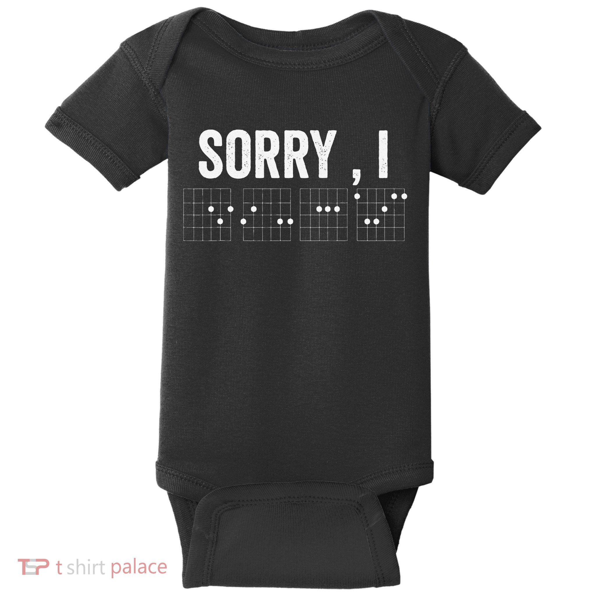 Hidden Message Sorry I-DGAF Chords Guitar Baby Bodysuit