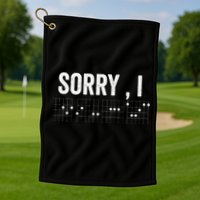 Hidden Message Sorry I-DGAF Chords Guitar Golf Towel