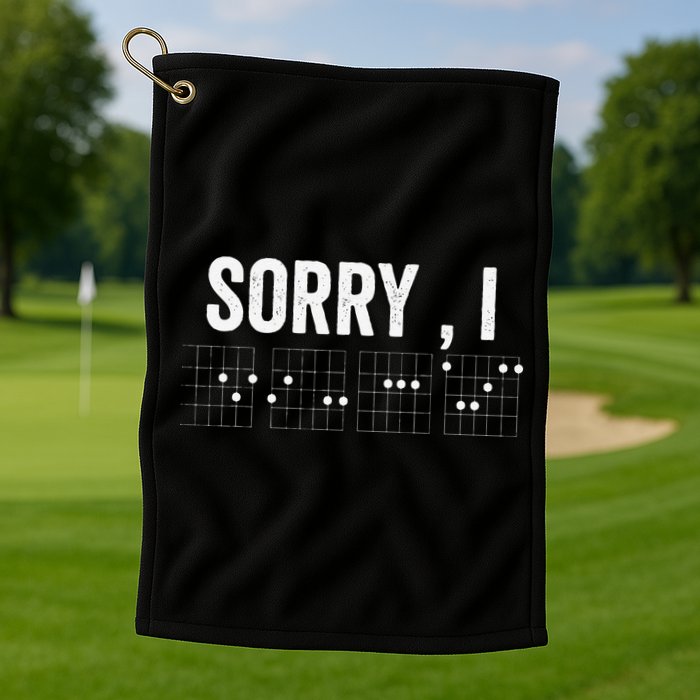 Hidden Message Sorry I-DGAF Chords Guitar Golf Towel