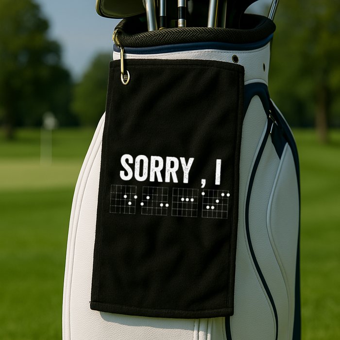 Hidden Message Sorry I-DGAF Chords Guitar Golf Towel