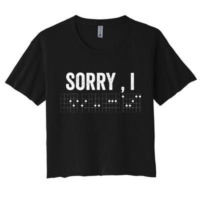 Hidden Message Sorry I-DGAF Chords Guitar Crop Top