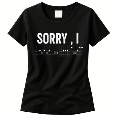 Hidden Message Sorry I-DGAF Chords Guitar Womens T-Shirt