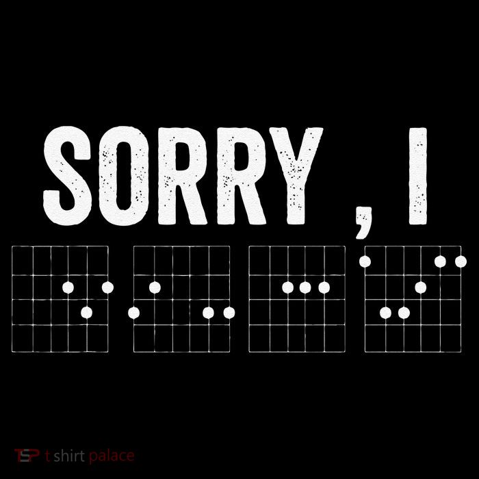 Hidden Message Sorry I-DGAF Chords Guitar Womens T-Shirt