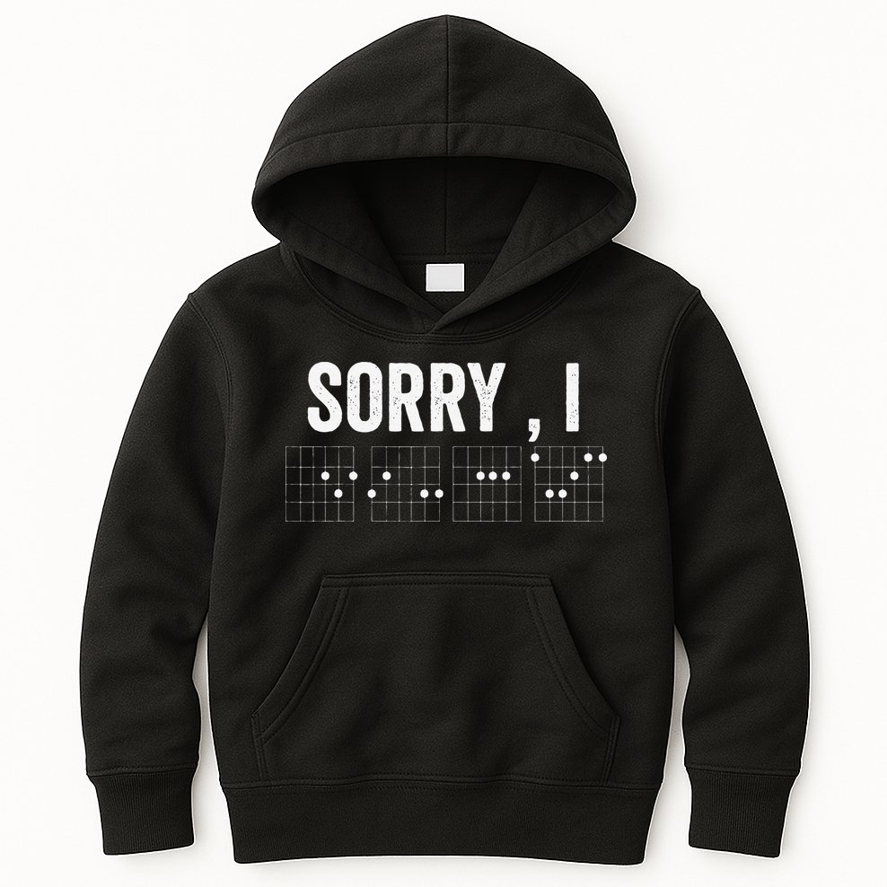 Hidden Message Sorry I-DGAF Chords Guitar Kids Hoodie