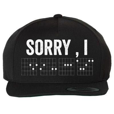 Hidden Message Sorry I-DGAF Chords Guitar Wool Snapback Cap