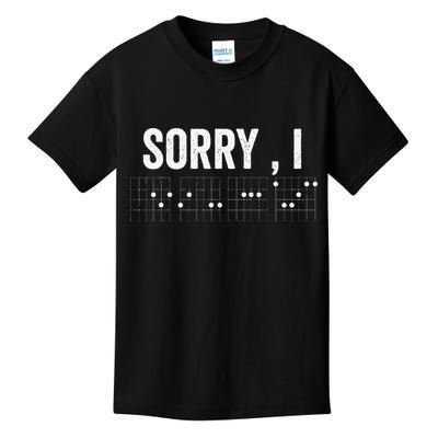 Hidden Message Sorry I-DGAF Chords Guitar Kids T-Shirt