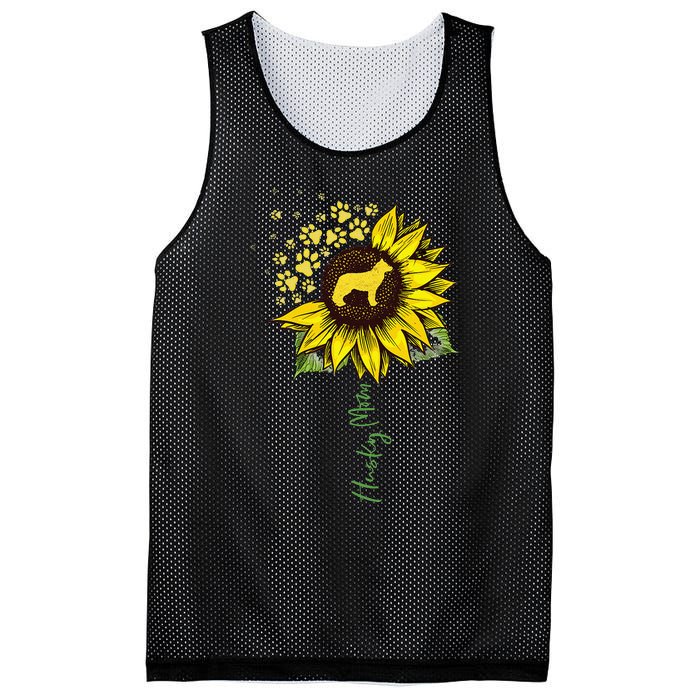 Husky Mom Sunflower Siberian Husky Lover Gifts Dog Mom Mama Mesh Reversible Basketball Jersey Tank