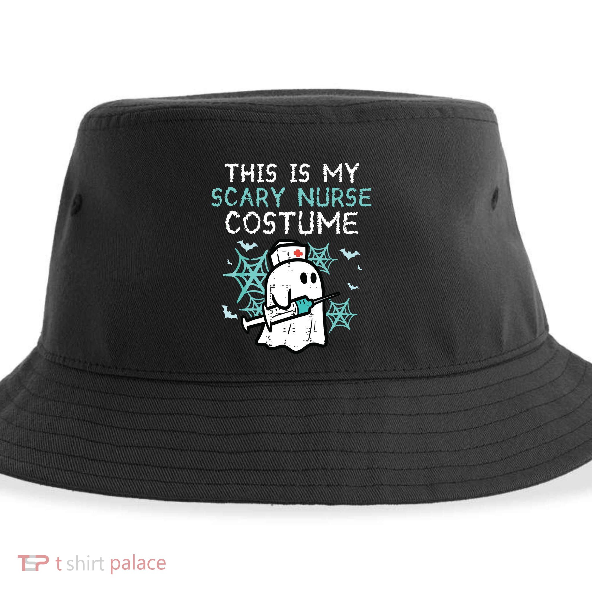 Halloween My Scary Nurse Costume Funny Ghost Scrub Sustainable Bucket Hat