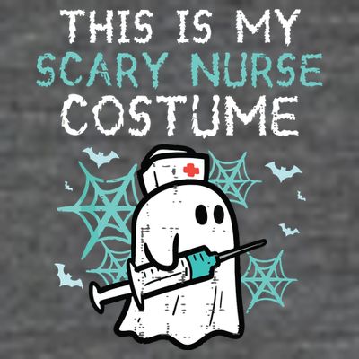 Halloween My Scary Nurse Costume Funny Ghost Scrub T-Shirt