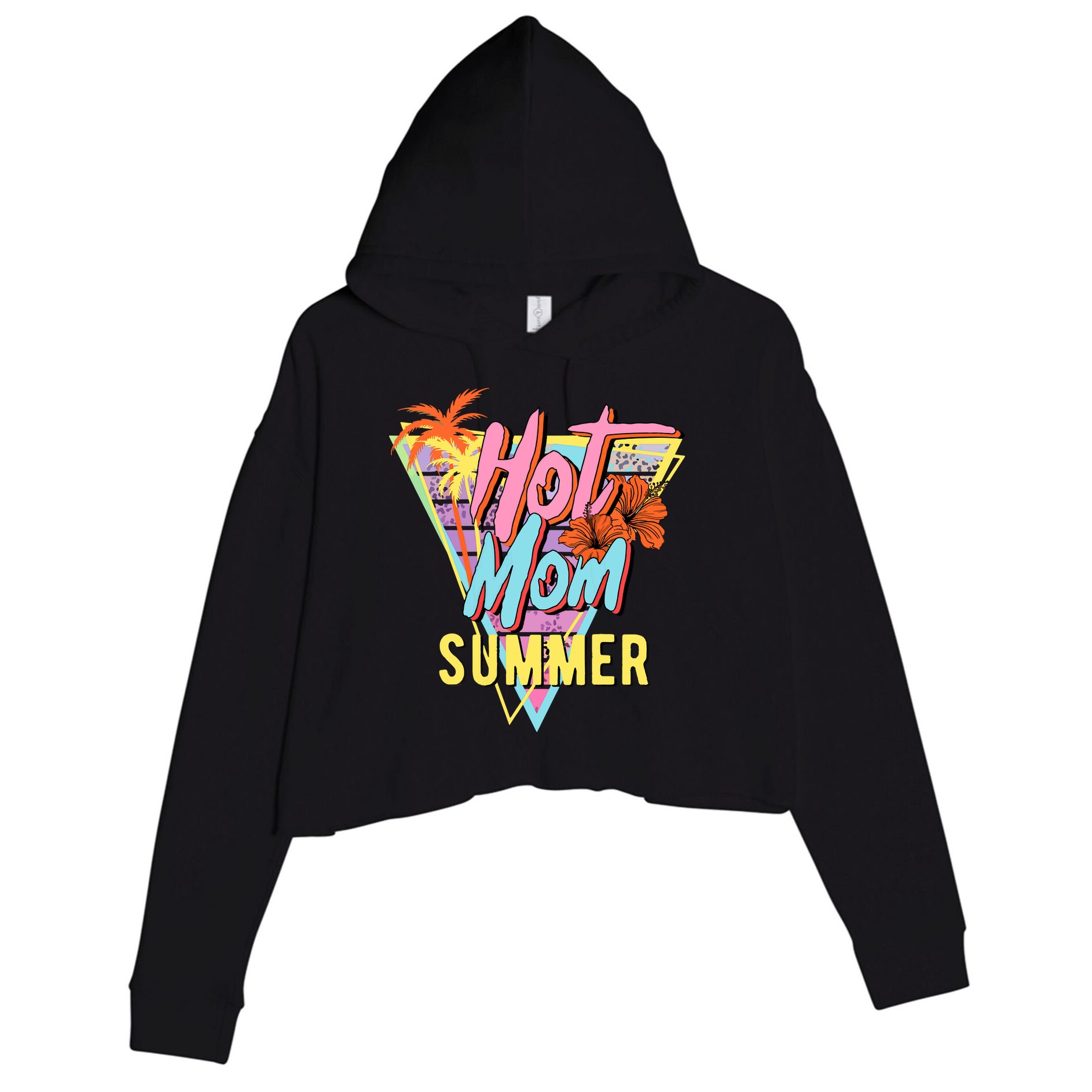 Hot Mom Summer Hawaiian Hibiscus Beach Cute Tropical Tank Top Crop Fleece Hoodie