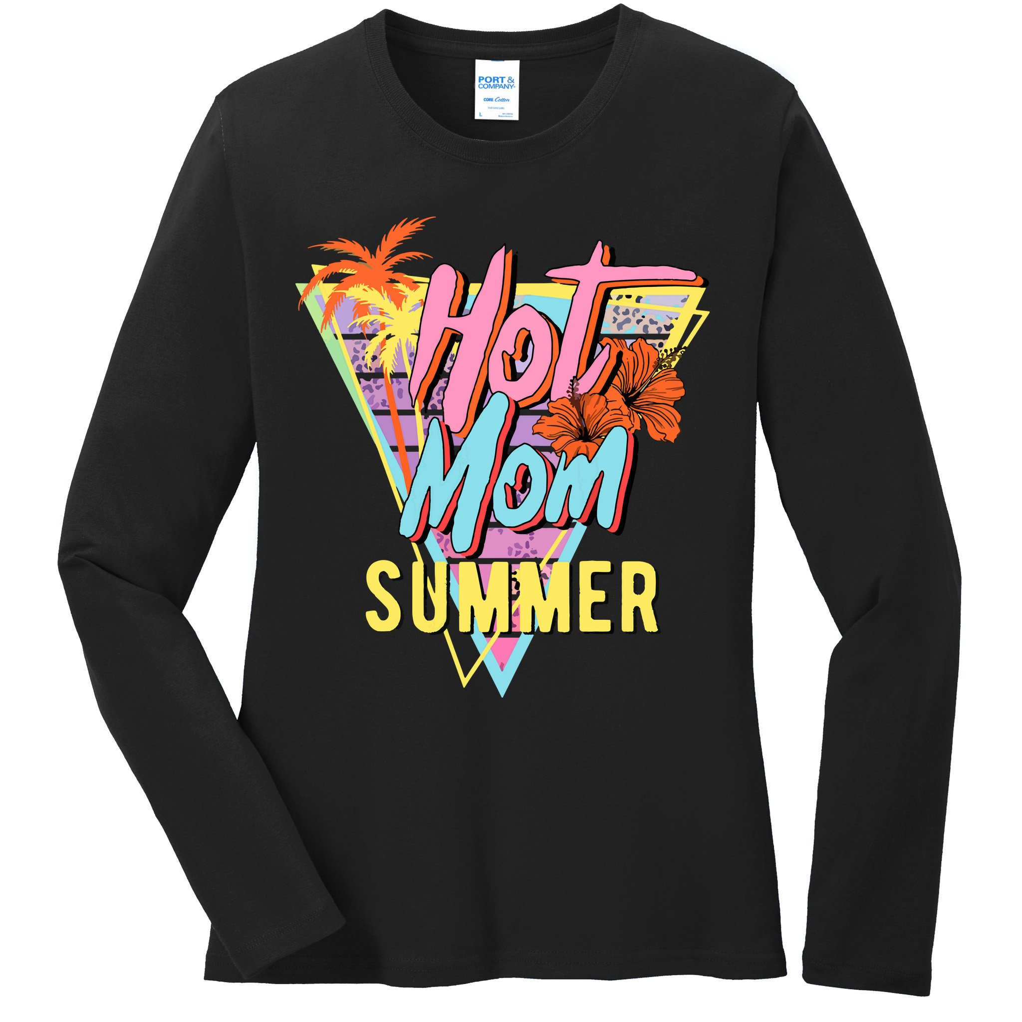 Hot Mom Summer Hawaiian Hibiscus Beach Cute Tropical Tank Top Ladies Long Sleeve Shirt