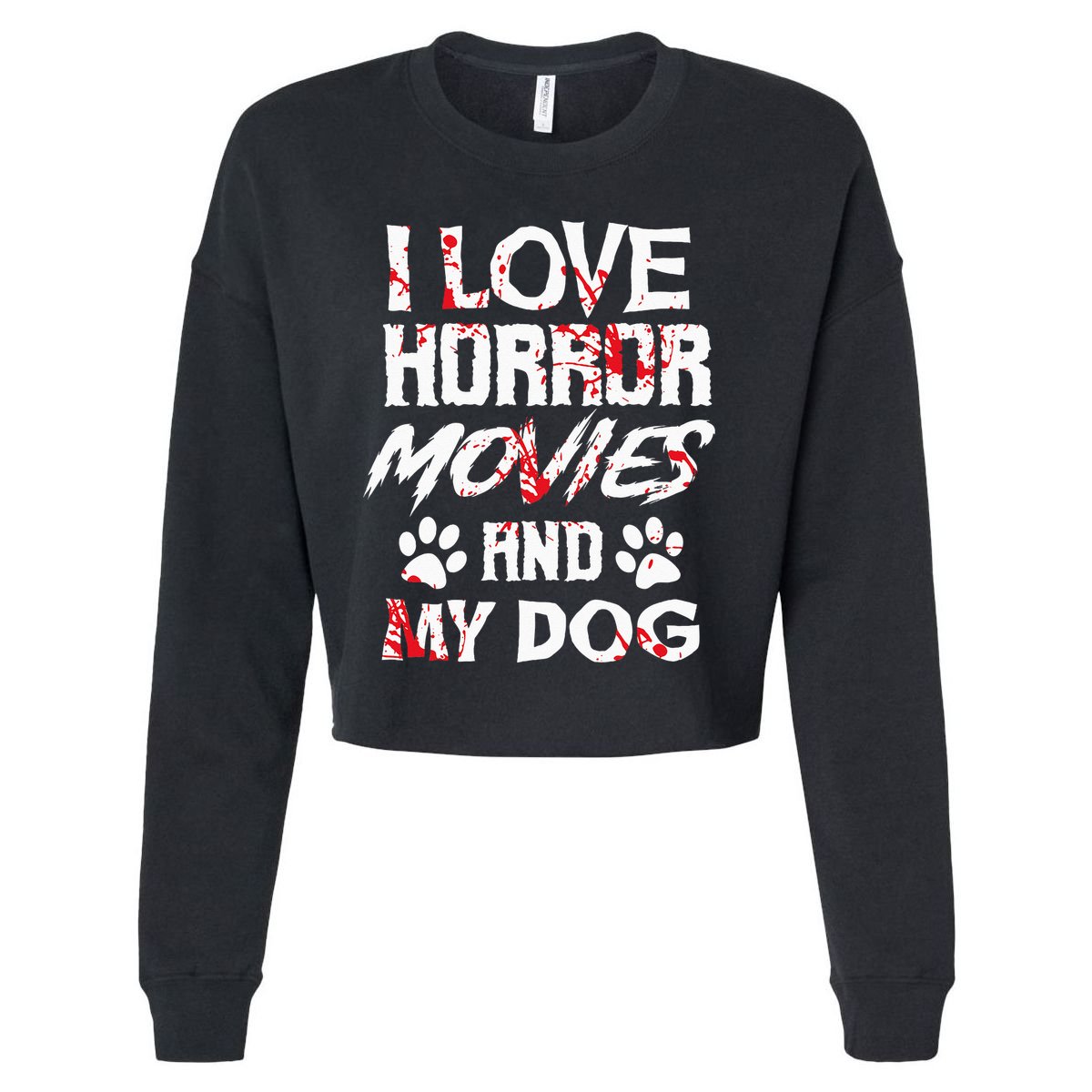 Horror Movies Scary Film Lovers Halloween Fans Thriller Cropped Pullover Crew