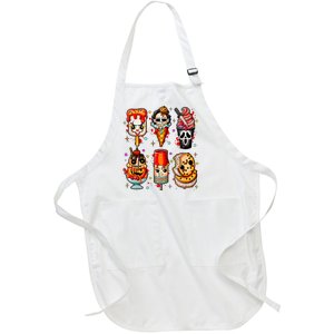 Horror Movie Summer Popsicle Halloween Ice Cream Summerween Full-Length Apron With Pockets