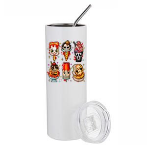 Horror Movie Summer Popsicle Halloween Ice Cream Summerween Stainless Steel Tumbler