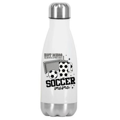 Hot Mess Soccer Mama Soccer Mom Stainless Steel Insulated Water Bottle