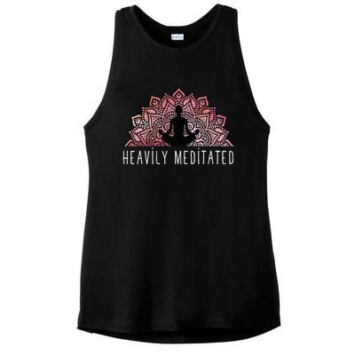 Heavily Meditated Spiritual Daily Meditation Zen Ladies PosiCharge Tri-Blend Wicking Tank