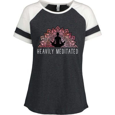 Heavily Meditated Spiritual Daily Meditation Zen Enza Ladies Jersey Colorblock Tee