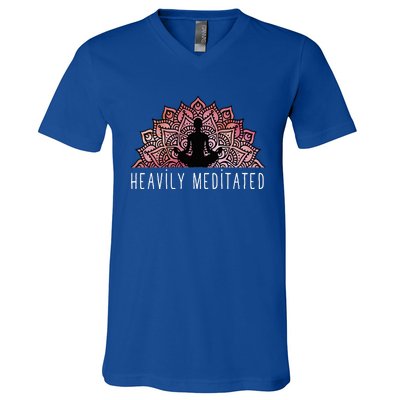 Heavily Meditated Spiritual Daily Meditation Zen V-Neck T-Shirt