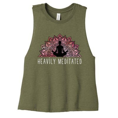 Heavily Meditated Spiritual Daily Meditation Zen Women's Racerback Cropped Tank