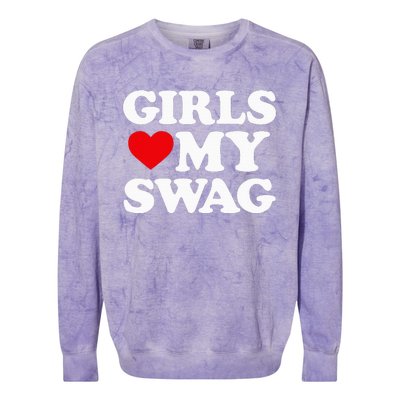 Heart My Swag Girl Love My Swag Valentines Day Colorblast Crewneck Sweatshirt