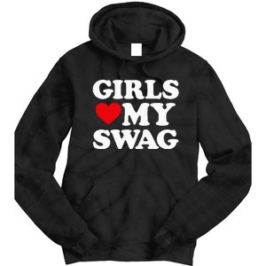 Heart My Swag Girl Love My Swag Valentines Day Tie Dye Hoodie