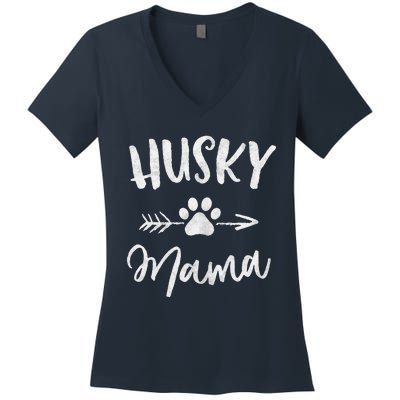 Husky Mama Siberian Husky Lover Owner Gifts Dog Mothers Day Women's V-Neck T-Shirt