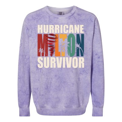 Hurricane Milton Survivor Florida Awareness Colorblast Crewneck Sweatshirt