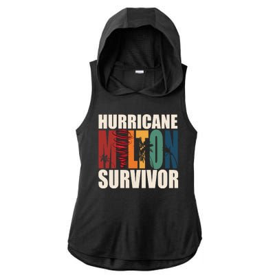 Hurricane Milton Survivor Florida Awareness Ladies PosiCharge Tri-Blend Wicking Draft Hoodie Tank