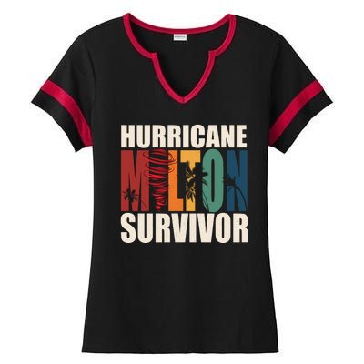 Hurricane Milton Survivor Florida Awareness Ladies Halftime Notch Neck Tee