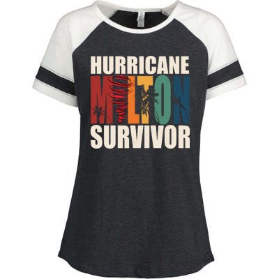 Hurricane Milton Survivor Florida Awareness Enza Ladies Jersey Colorblock Tee