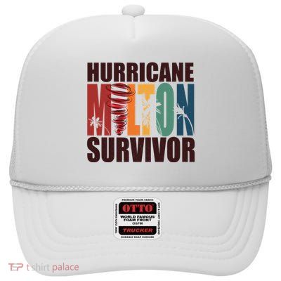 Hurricane Milton Survivor Florida Awareness High Crown Mesh Back Trucker Hat