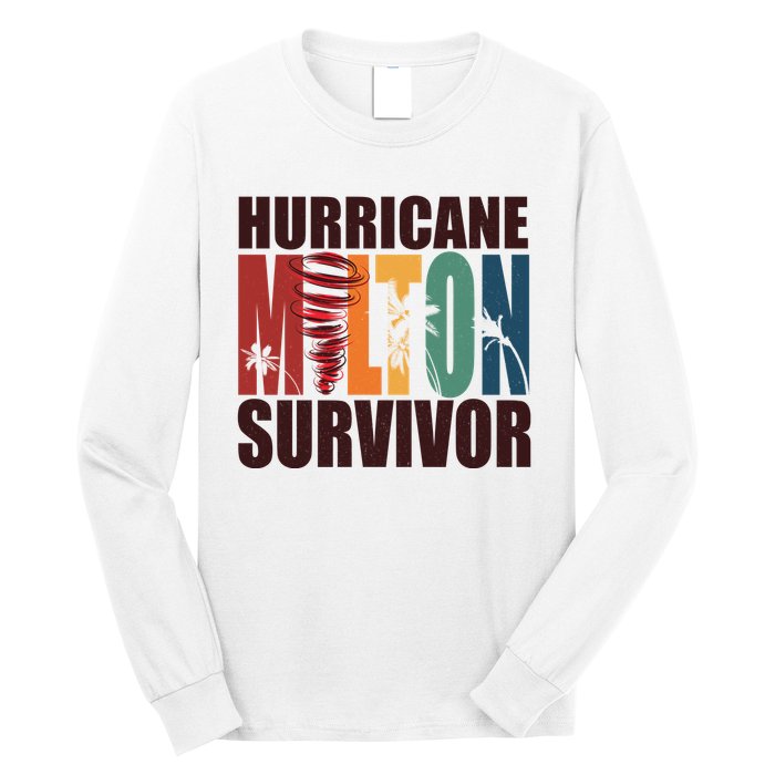Hurricane Milton Survivor Florida Awareness Long Sleeve Shirt
