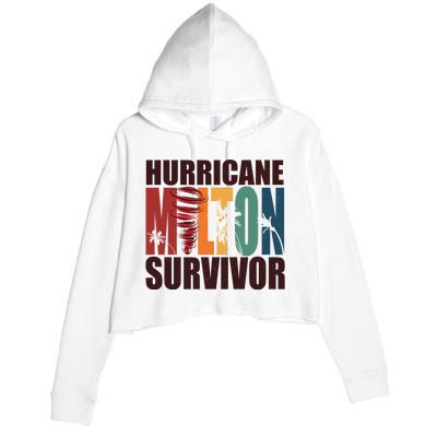 Hurricane Milton Survivor Florida Awareness Crop Fleece Hoodie