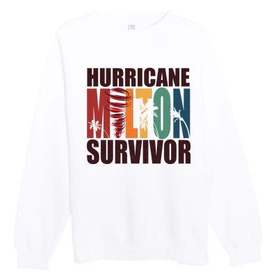 Hurricane Milton Survivor Florida Awareness Premium Crewneck Sweatshirt