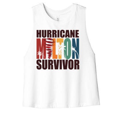 Hurricane Milton Survivor Florida Awareness Women's Racerback Cropped Tank