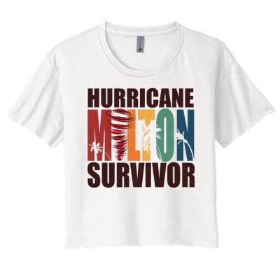 Hurricane Milton Survivor Florida Awareness Women's Crop Top Tee