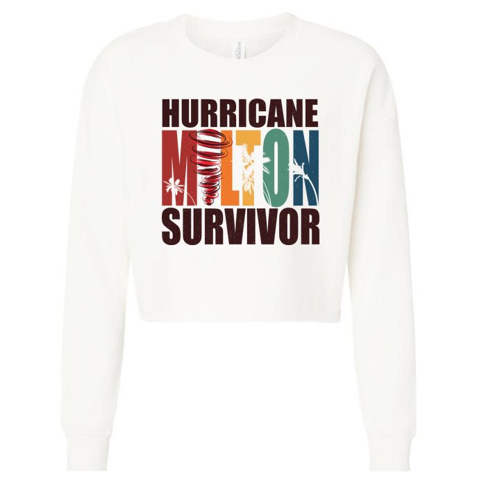 Hurricane Milton Survivor Florida Awareness Cropped Pullover Crew