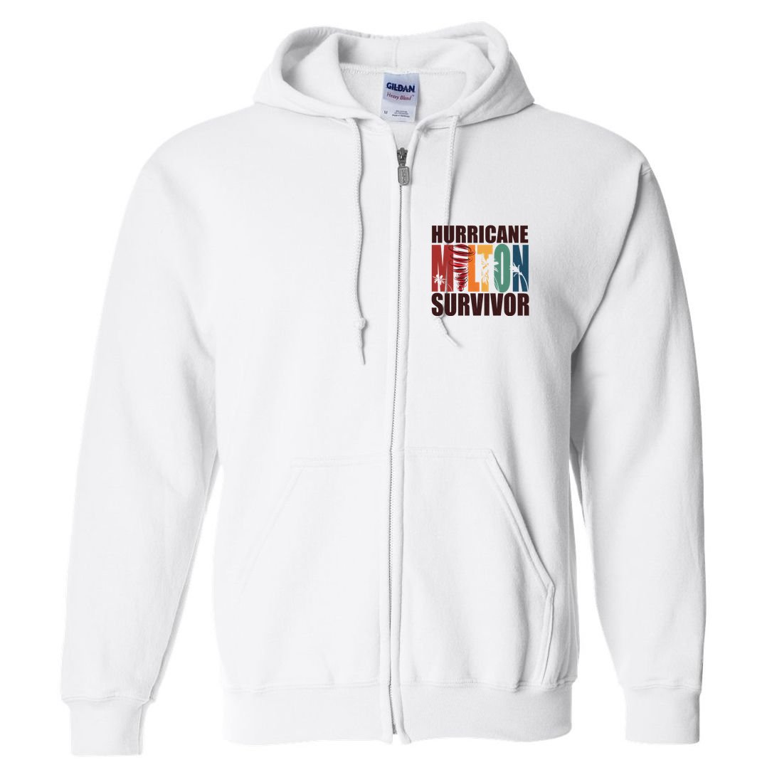 Hurricane Milton Survivor Florida Awareness Full Zip Hoodie