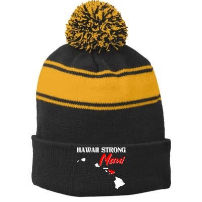 Hawaii Maui Strong Stripe Pom Pom Beanie