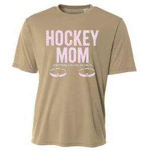 Hockey Mom Stop Staring At My Faceoff Circles Cooling Performance Crew T-Shirt