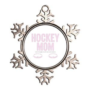 Hockey Mom Stop Staring At My Faceoff Circles Metallic Star Ornament