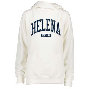 Helena Montana Style Blue Womens Funnel Neck Pullover Hood