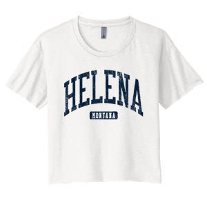 Helena Montana Style Blue Women's Crop Top Tee