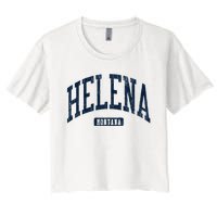 Helena Montana Style Blue Women's Crop Top Tee