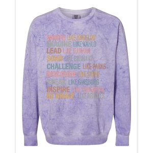 History Month Strong Women Empowered Gift Feminist Colorblast Crewneck Sweatshirt