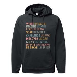 History Month Strong Women Empowered Gift Feminist Performance Fleece Hoodie