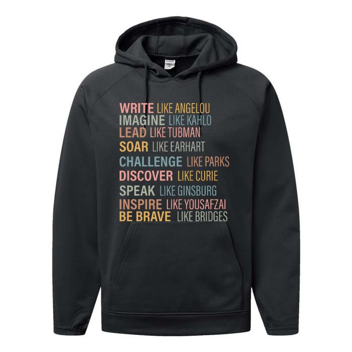 History Month Strong Women Empowered Gift Feminist Performance Fleece Hoodie