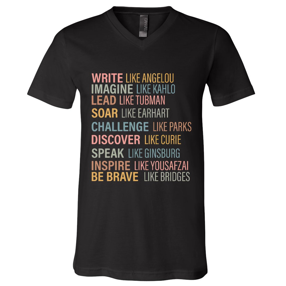 History Month Strong Women Empowered Gift Feminist V-Neck T-Shirt