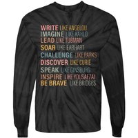 History Month Strong Women Empowered Gift Feminist Tie-Dye Long Sleeve Shirt