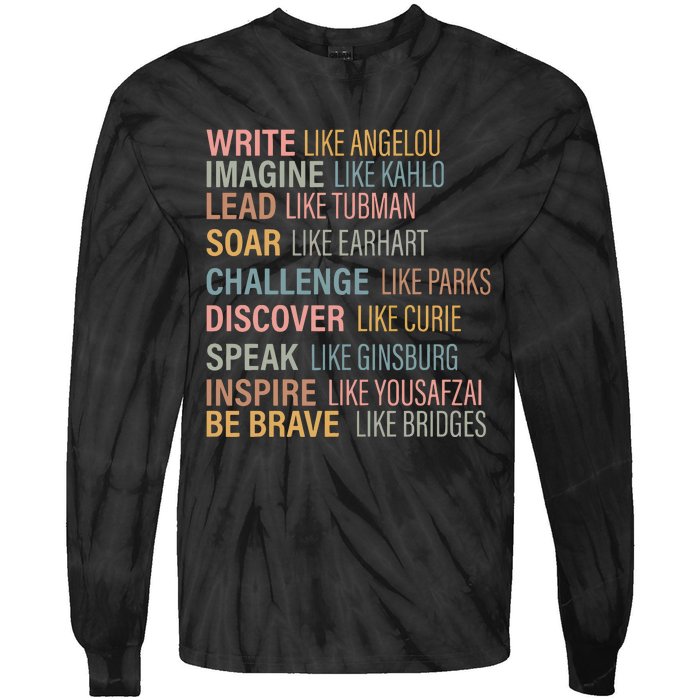 History Month Strong Women Empowered Gift Feminist Tie-Dye Long Sleeve Shirt